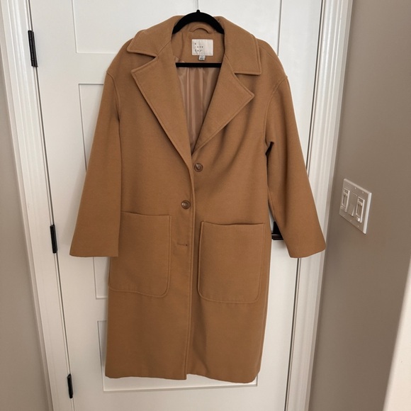 a new day Jackets & Blazers - A new day midi length tan camel coat jacket
